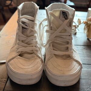 Vans White High-Top Canvas Sneakers